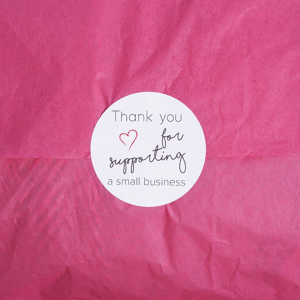 Small Business Round Matt White Stickers 50mm - Roll of 10