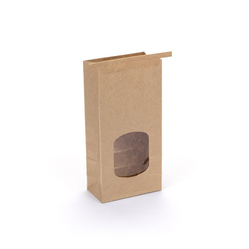 Large Wholesale Kraft Brown Tin Tie Bag With Window