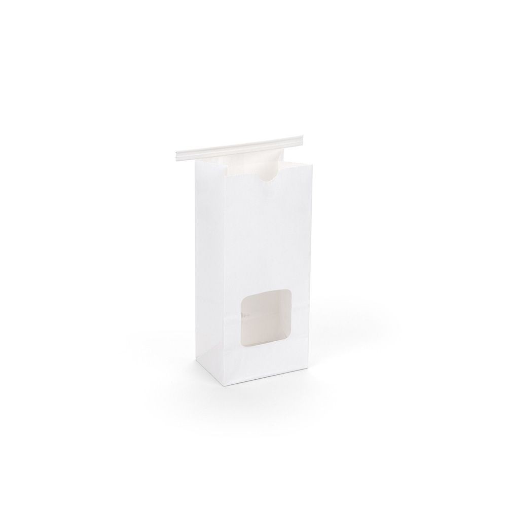 Small Wholesale White Tin Tie Coffee Bag With Window