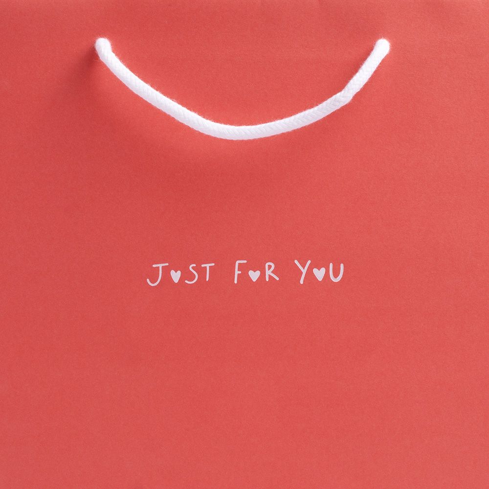'Just For You' Large Landscape Radiant Red Paper Gift Bag with Rope Handles