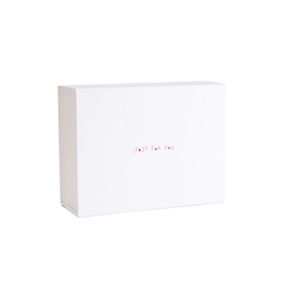 Just For You Valentine's Day Deep White Laminated Magnetic Gift Box