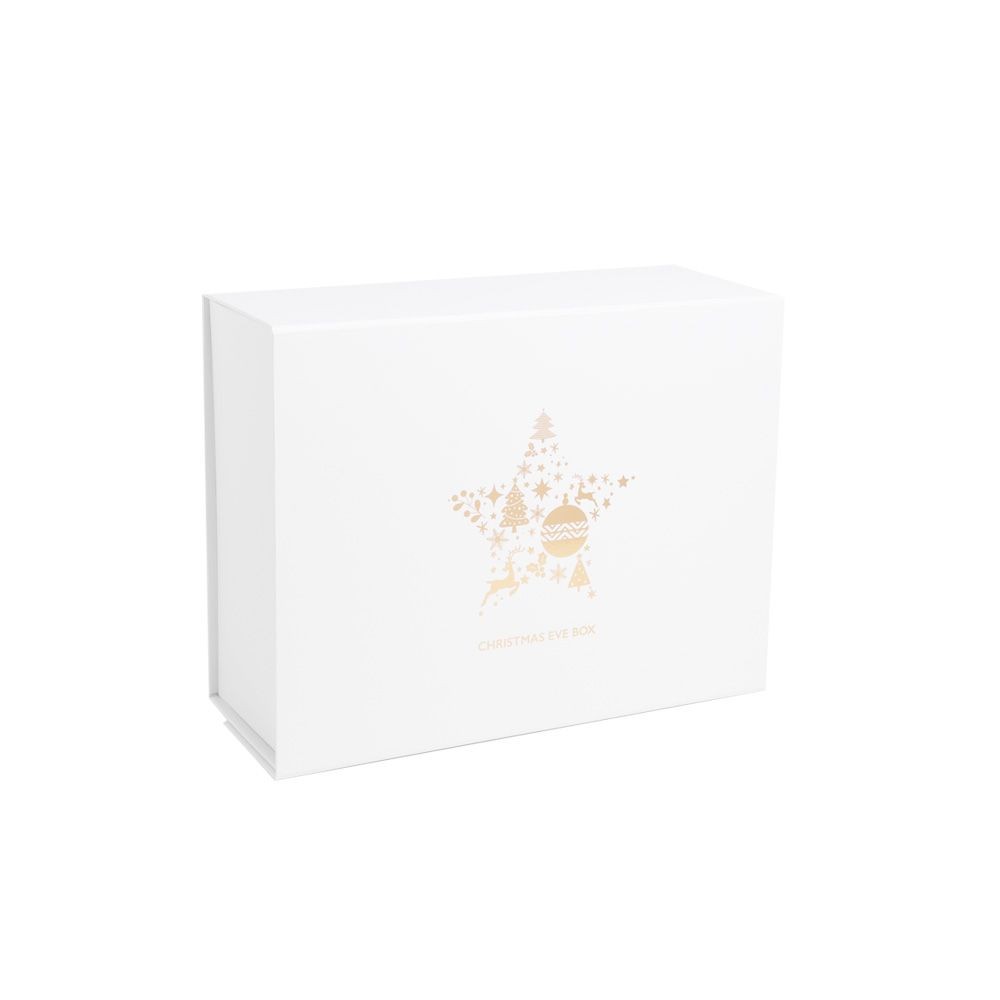 Metallic Gold Star White Christmas Eve Box 
