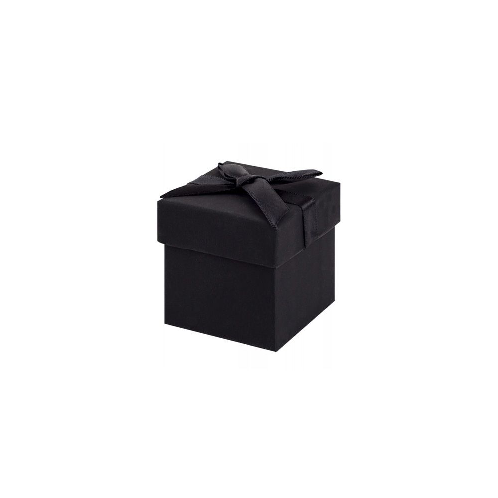 Black Cube Box with Ribbon