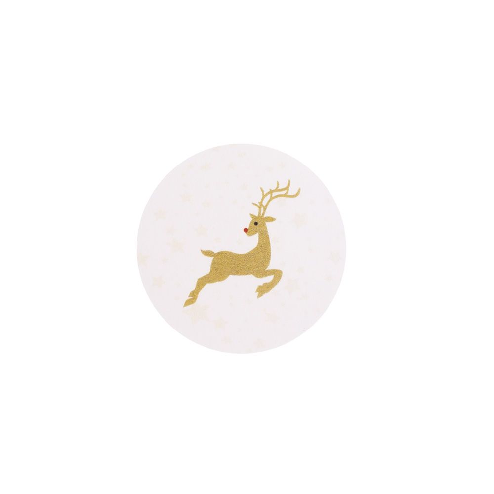Christmas Gold Reindeer Stickers 40mm - Pack of 10