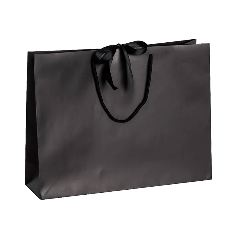 Pack Of 100 Large Landscape Paper Gift Bags With Rope Handles And Ribbon |  Tiny Box Company