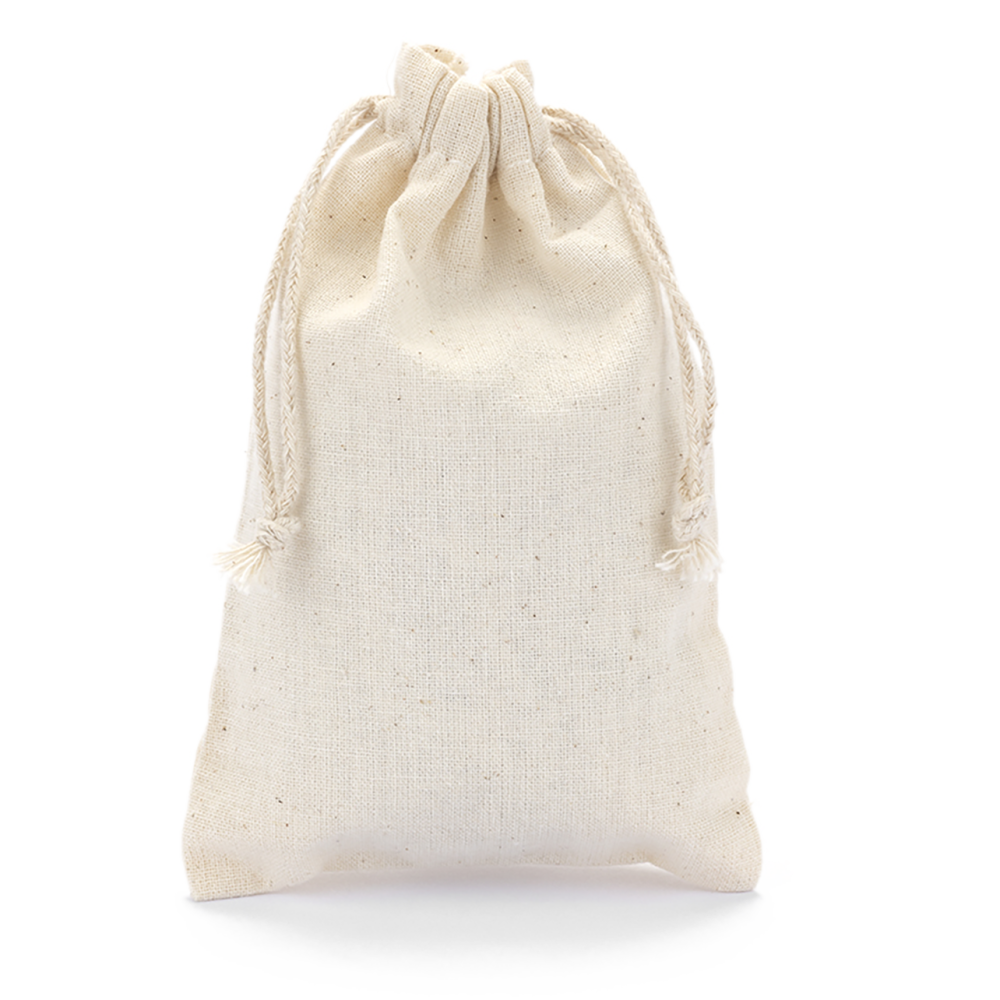 Medium Natural Cotton fabric bag with cord drawstring - Pack of 12