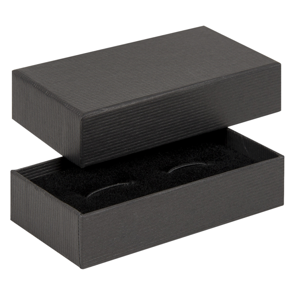 Luxury Ribbed Black Cufflink Boxes