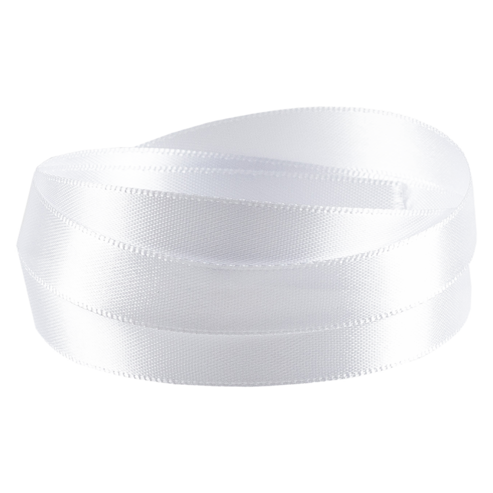 White Double Faced Satin Ribbon 10mm