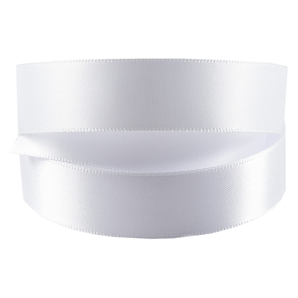 White Double Faced Satin Ribbon 15mm