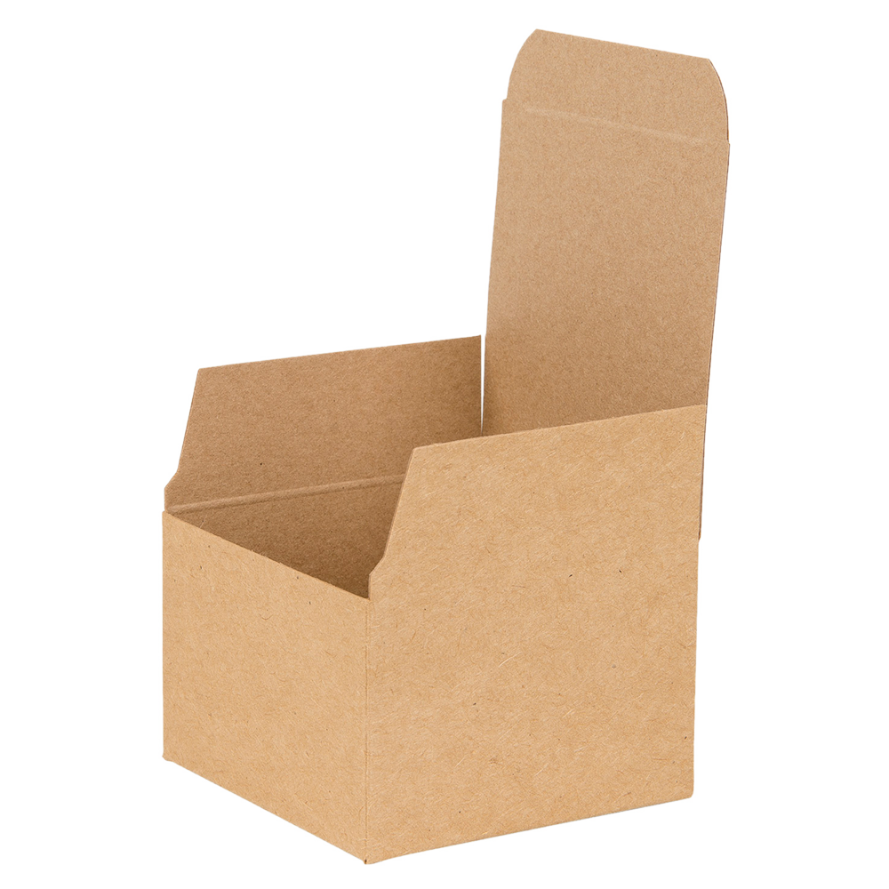 Basics Kraft Natural Flat Packed Square Gift Box 75mm width