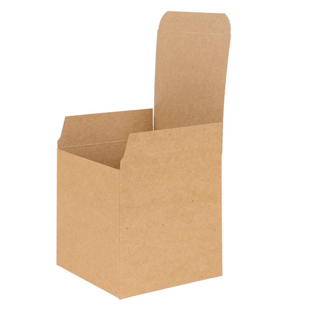 Basics Kraft Natural Flat Packed Cube Gift Box 100mm