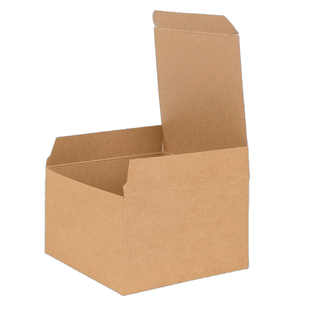 Basics Kraft Natural Flat Packed Square Gift Box 125mm width
