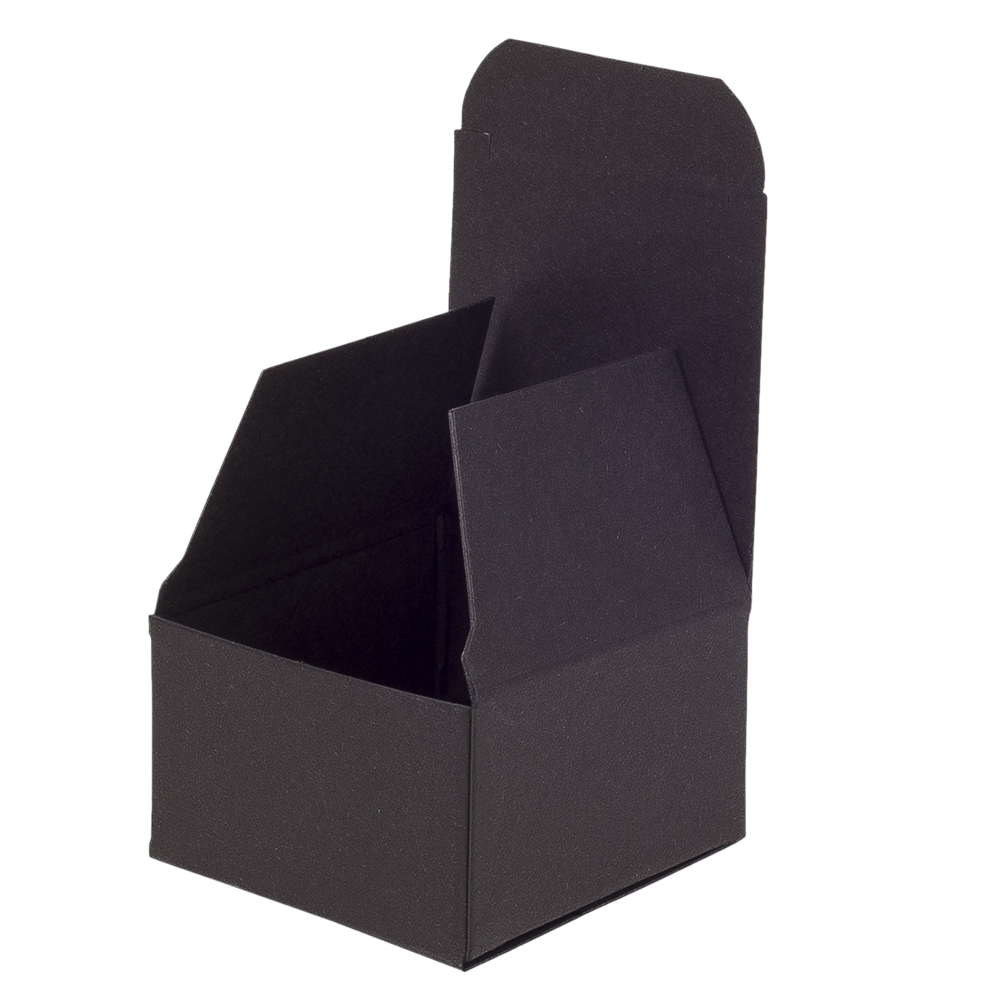 Black Matt Flat-Packed Small Square Gift Box 75mm