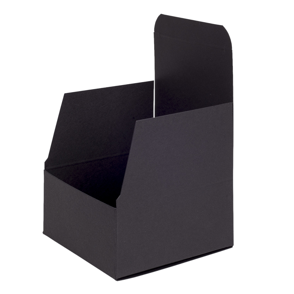 Black Matt Flat-Packed Small Square Gift Box 100mm