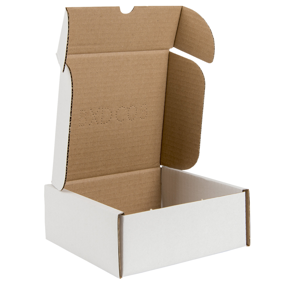 White Corrugated Postal Box For 154 X 150 X 60mm Tiny Box Company