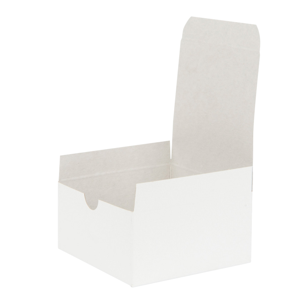 White Gloss Flat-Packed Small Square Gift Box 100mm