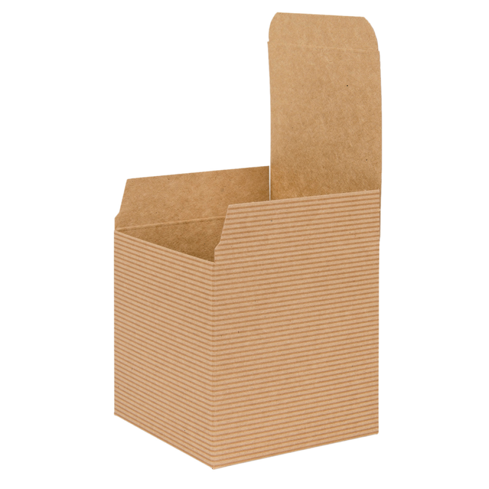 Brown Kraft Recycled Cube Flat Packed Gift Box 100mm