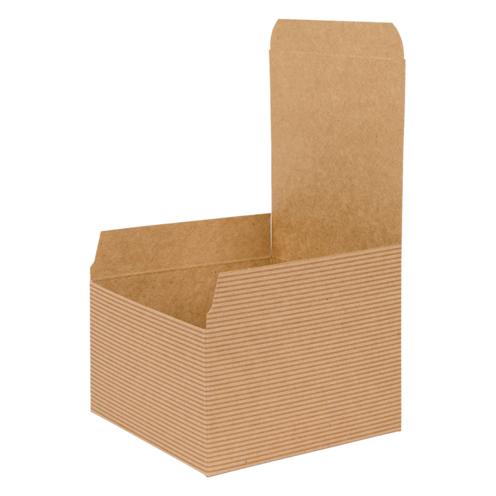 Brown Kraft Recycled Square Flat Packed Gift Box 75mm Depth