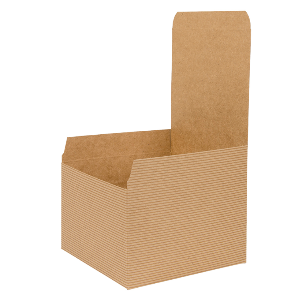 Brown Kraft Recycled Square Flat Packed Gift Box 150mm Width