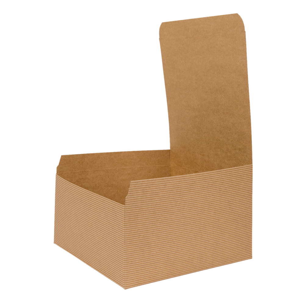 Brown Kraft Recycled Square Flat Packed Gift Box 200mm Width