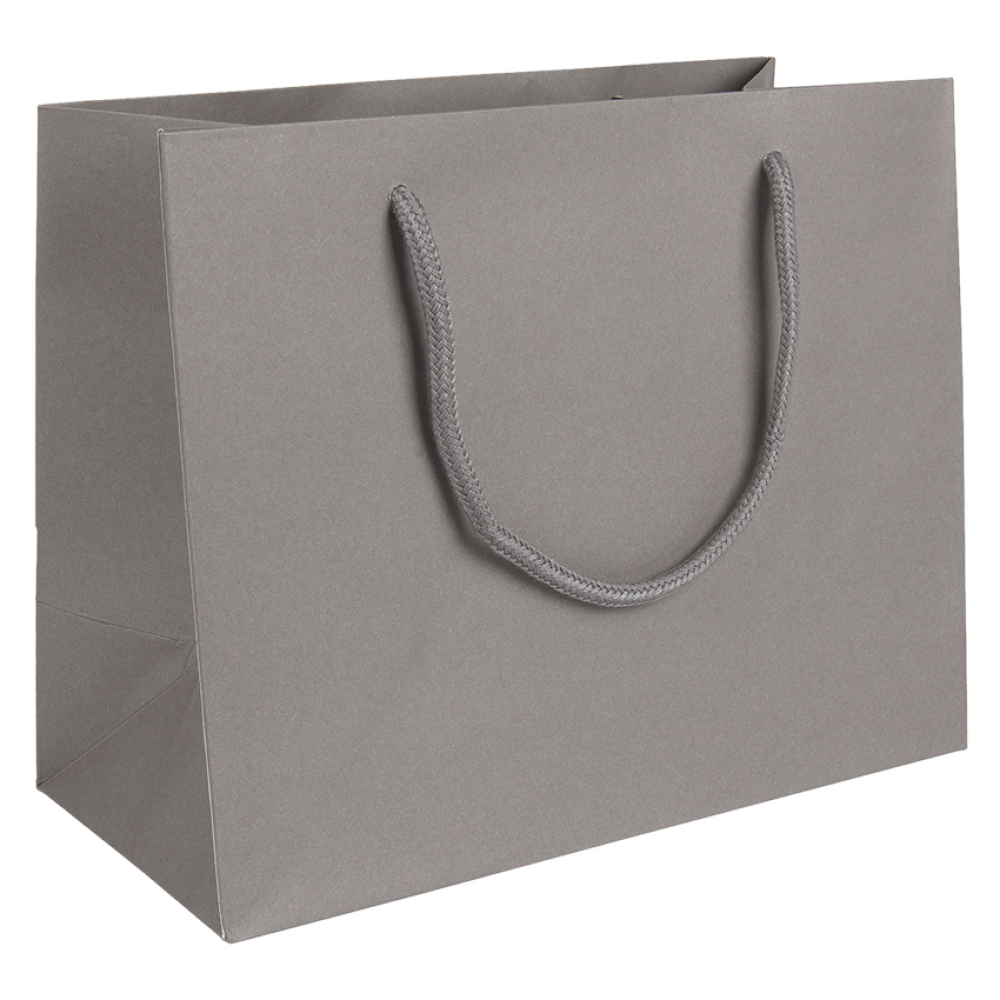 Medium Landscape Grey Paper Gift Bag With Rope Handles