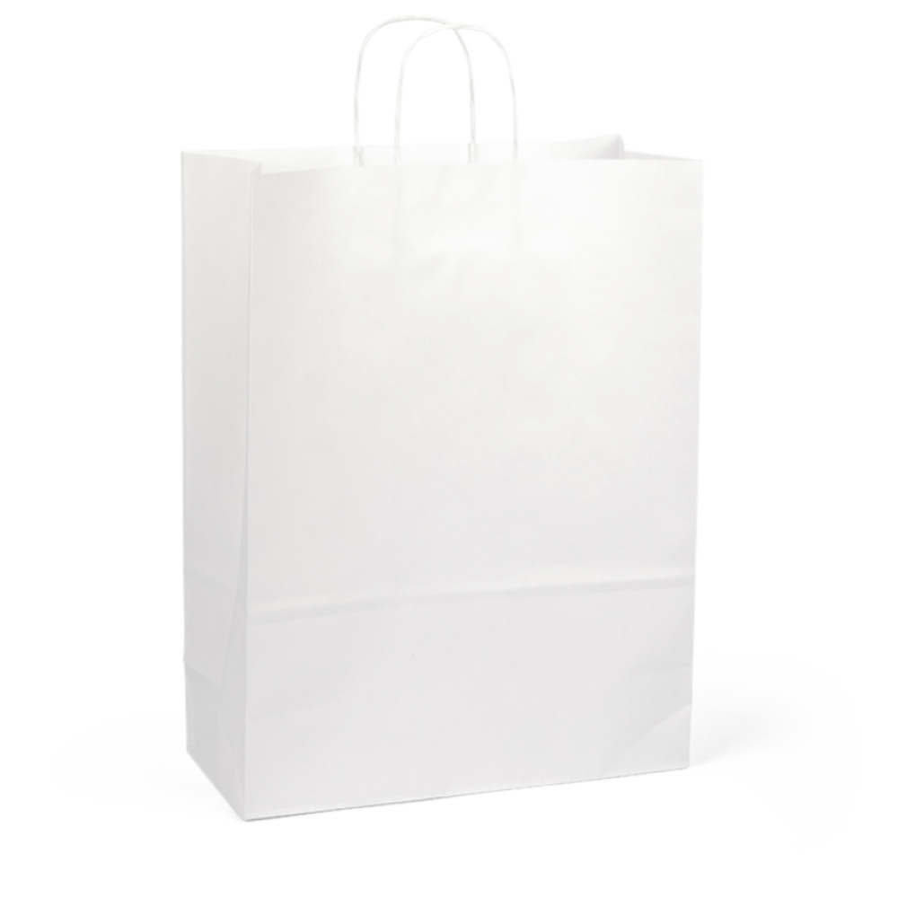 Large White Paper Gift Bag With Paper Twisted Handles