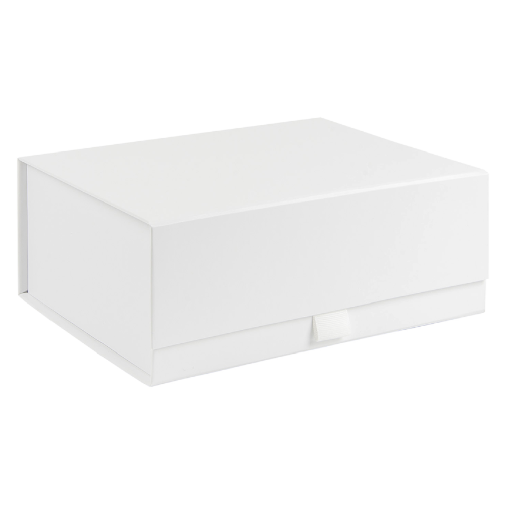 Medium White Laminated Magnetic Gift Box