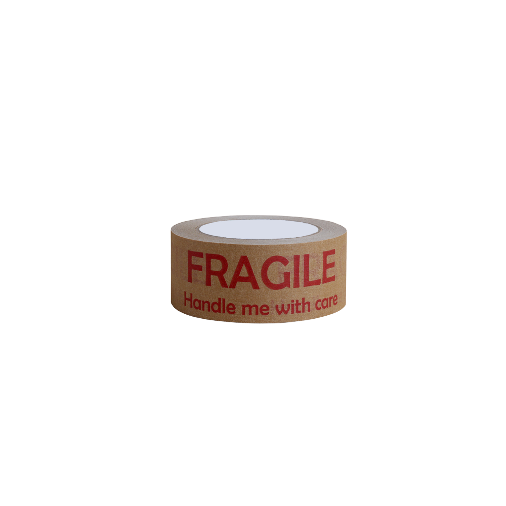 Red Fragile Kraft Paper Tape 50 metres Tiny Box Company