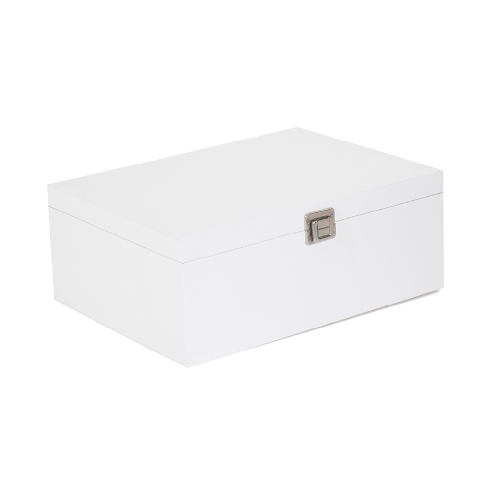 Pack of 5 White Painted Wooden Boxes | Large