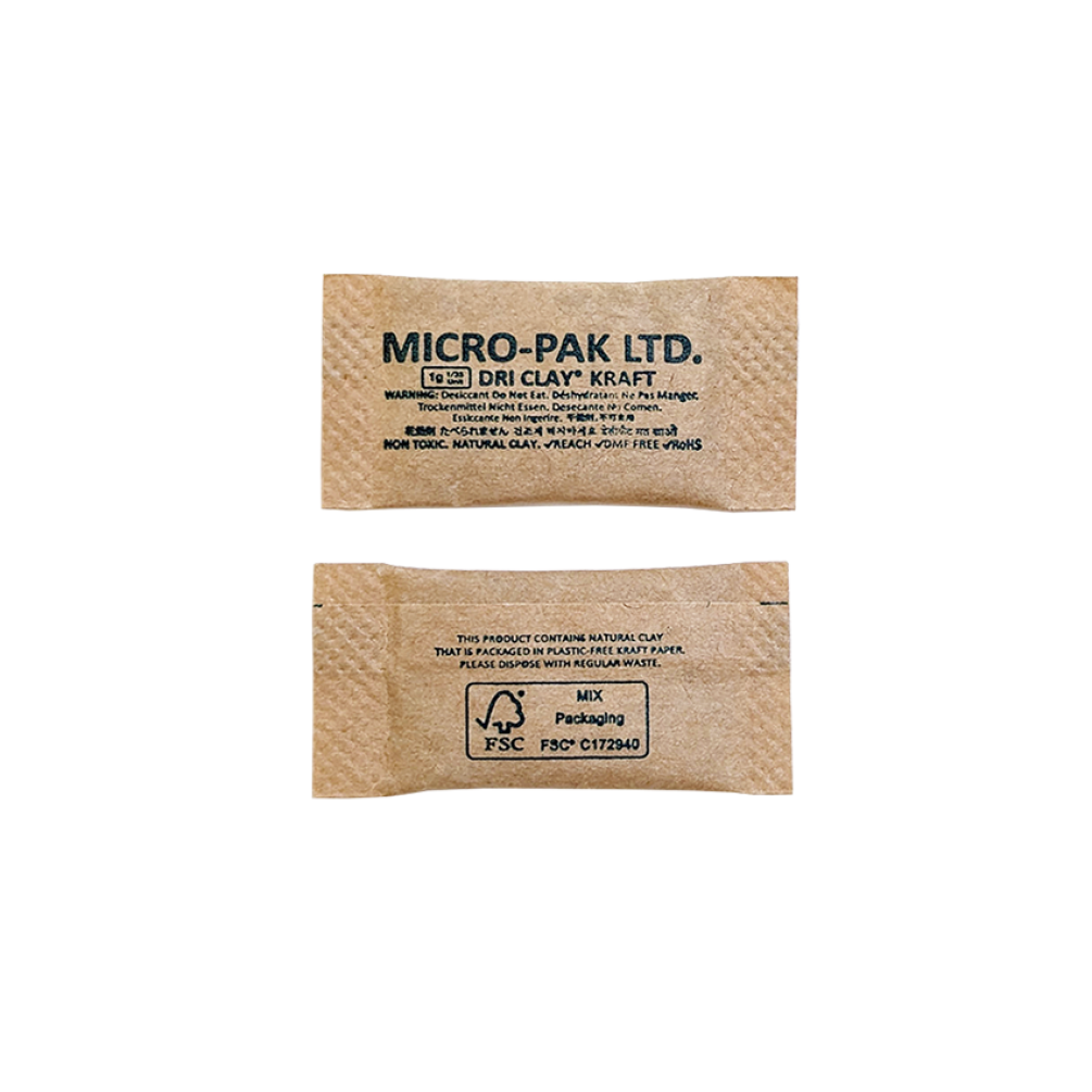 Micro-Pak Dri Clay® 1 Gram - Pack of 2000 Clay Desiccants - Moisture Control Sachets