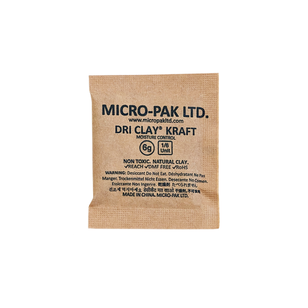 Micro-Pak Dri Clay® 6 Gram - Pack of 500 Clay Desiccants - Moisture Control Sachets