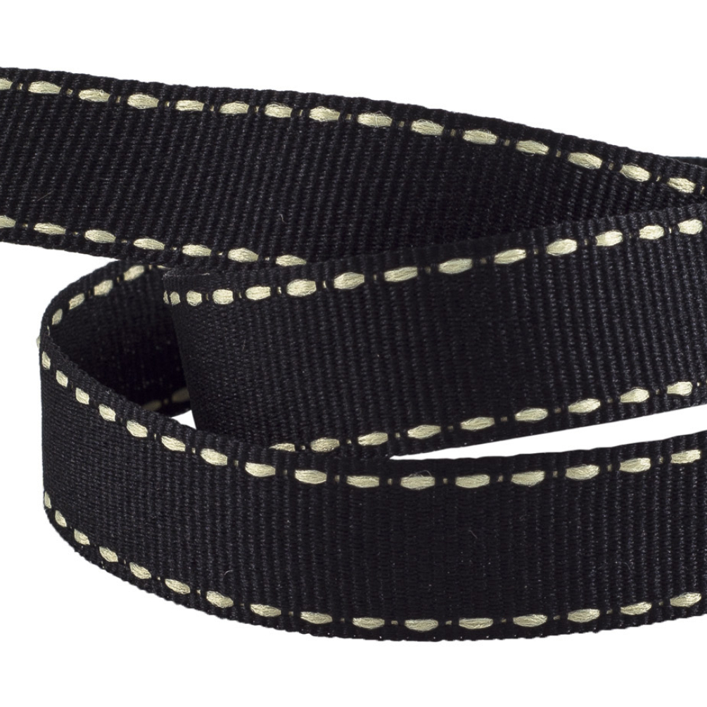 Reel of Grosgrain Ribbon with Contrasting Stitching 