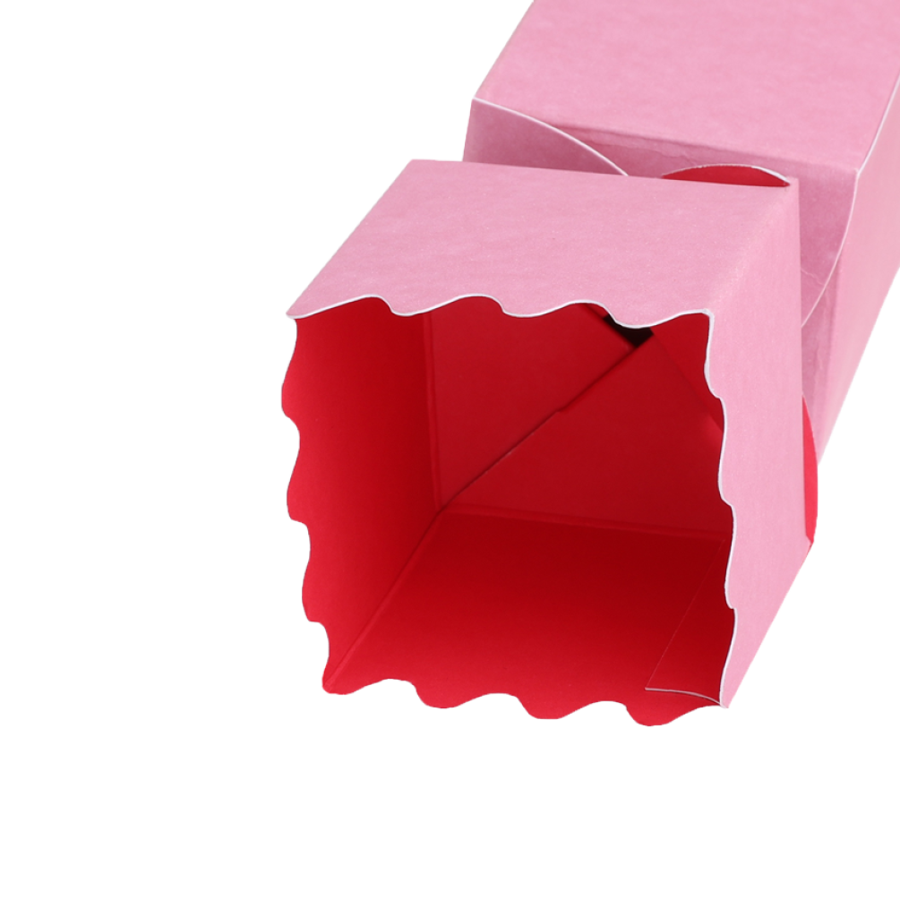 Fondant Pink and Red Christmas Cracker Box