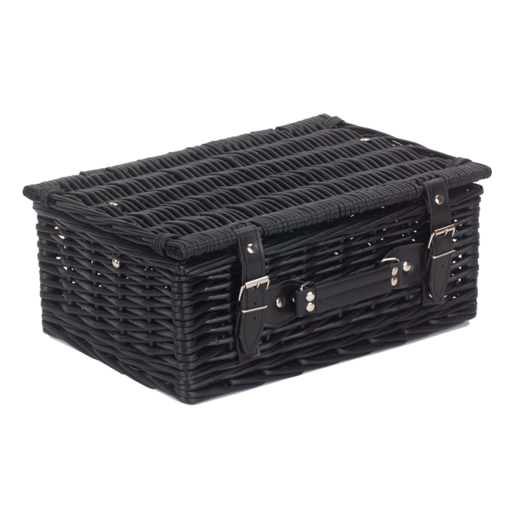 Pack of 5 Black Wicker Hampers with No Lining | Small