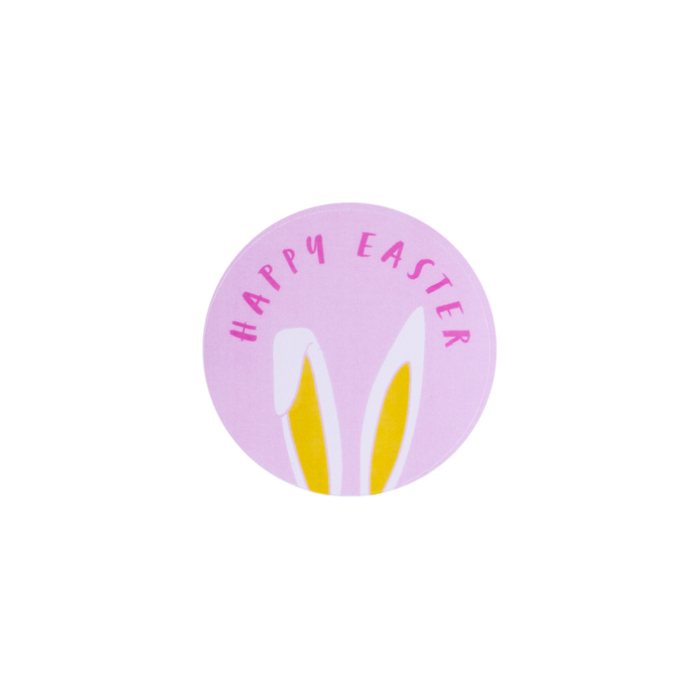 Pack of 10 Happy Easter Bunny Ears Pink Stickers