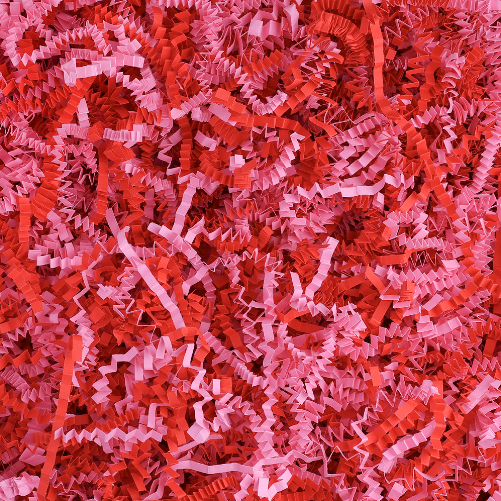 Vibrant Pink and Red Mix Shredded Zig Zag Paper - 1kg