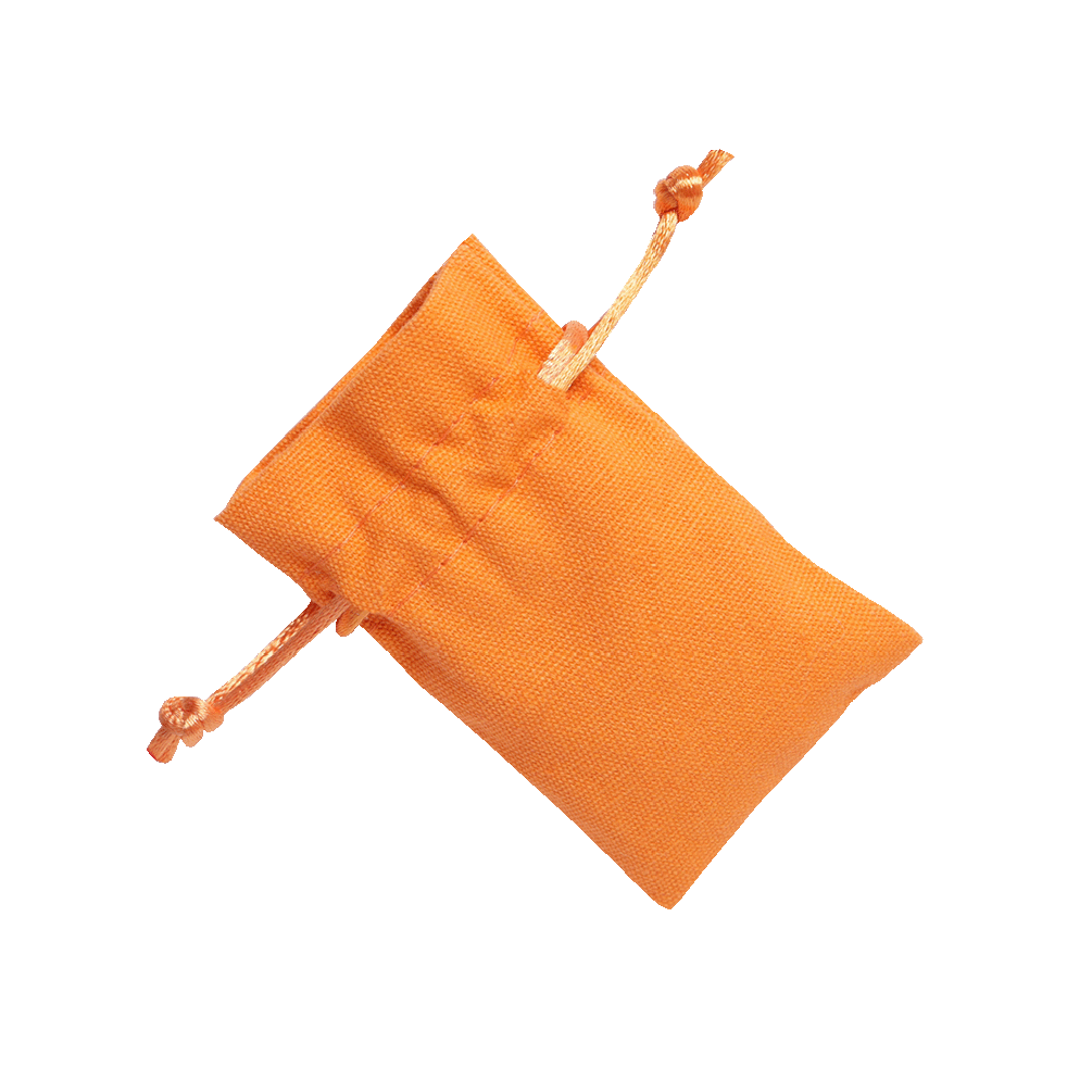 Small Apricot Crush Orange Cotton Bag With Silk Drawstring