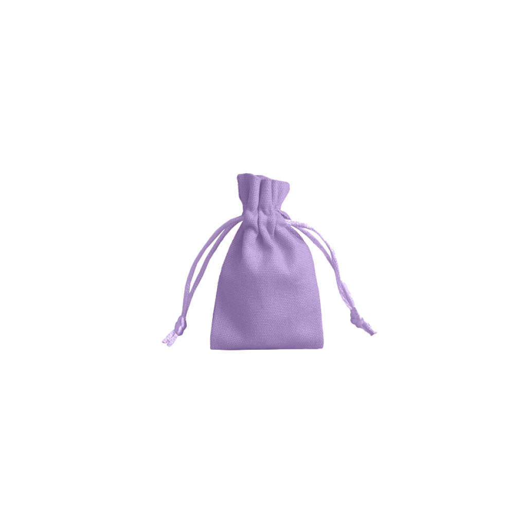 Small Lilac Cotton Bag With Silk Drawstring