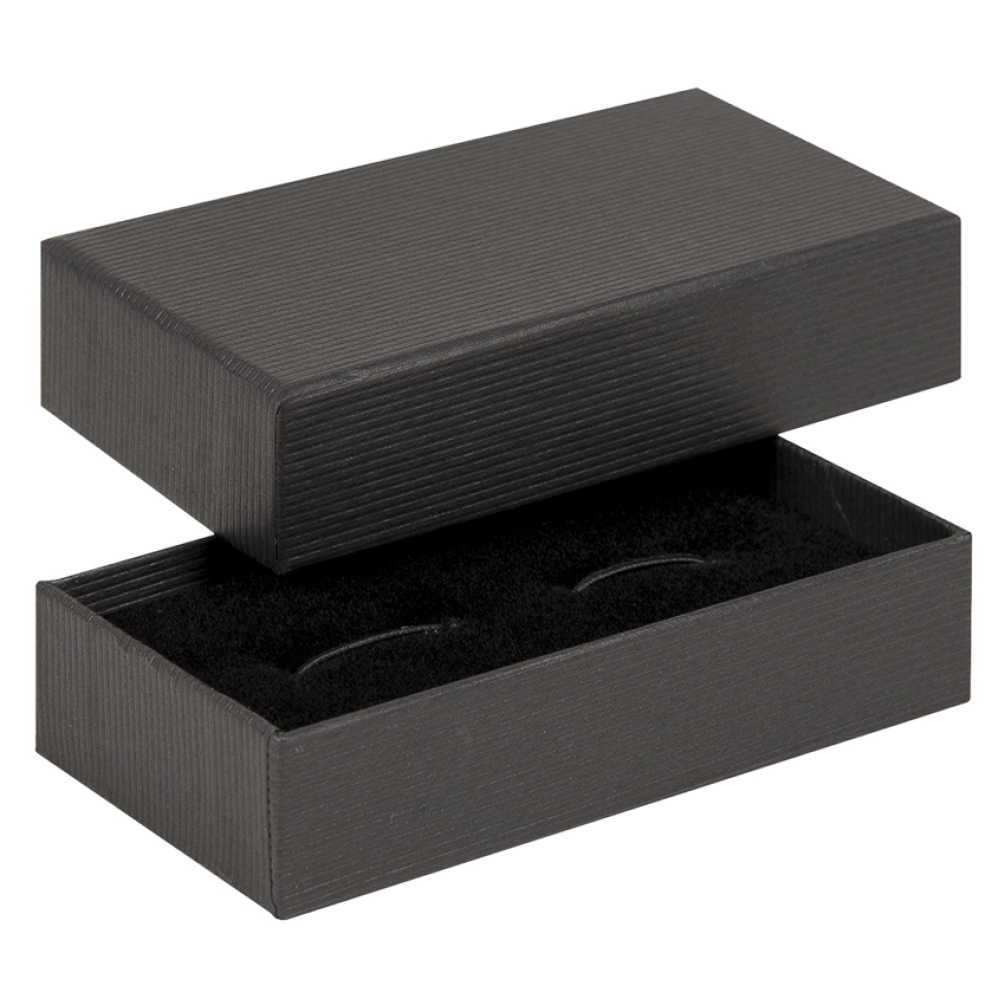 Luxury Ribbed Black Cufflink Box