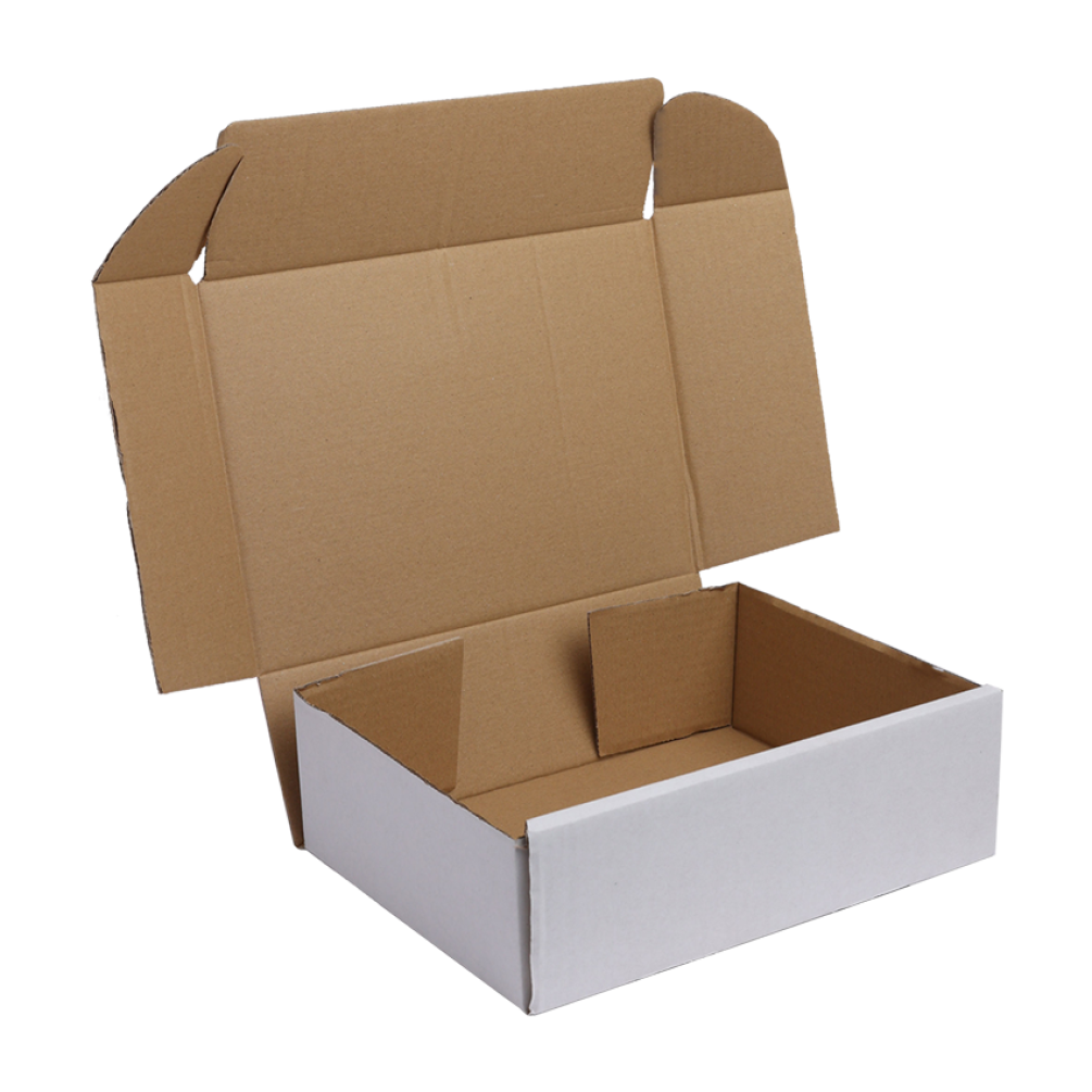 Pack of 50 Medium White Corrugated Postal Boxes - 240 x 165 x 70mm