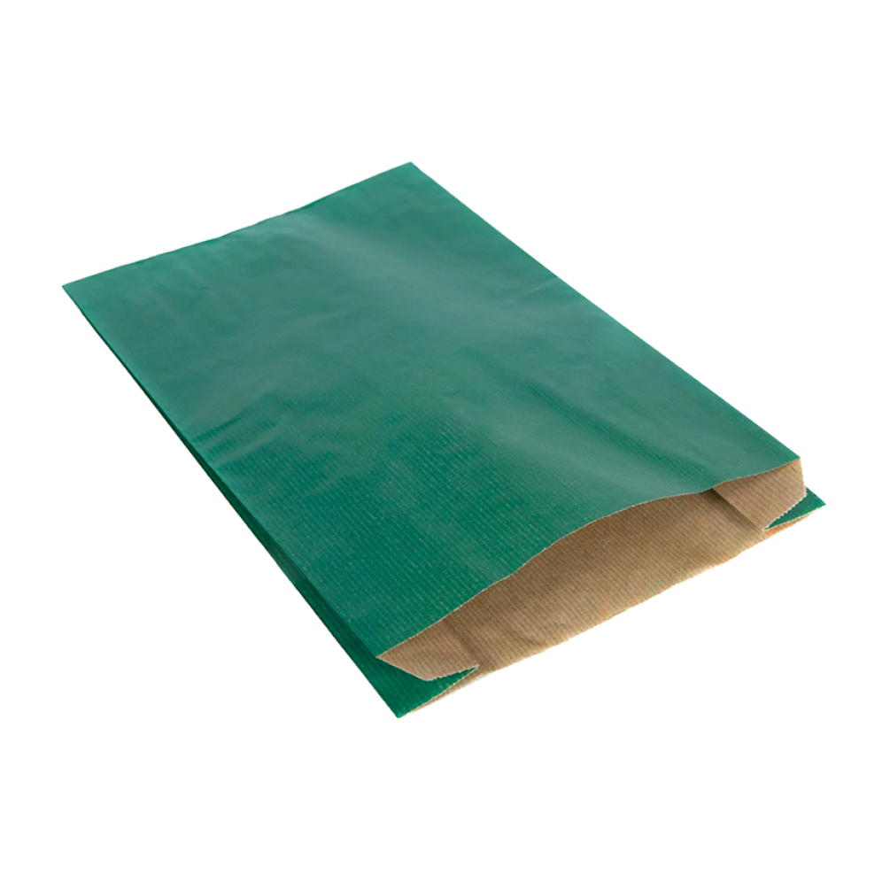 Pack of 100 Medium Green Paper Counter Bags