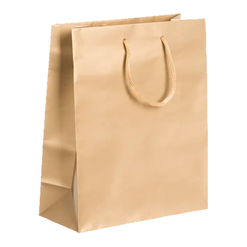 Pack of 200 Large Gold Boutique Carrier Bags With Rope Handles