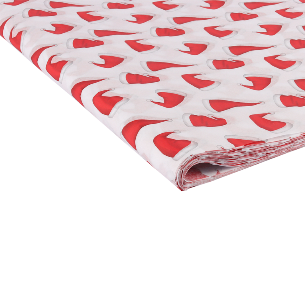 Large Recycled Santa Hats Tissue Paper - 10 sheets