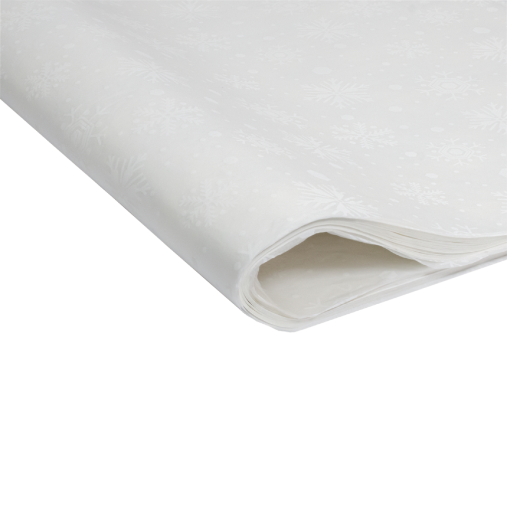 Large Recycled White Snowflakes Tissue Paper - 10 sheets