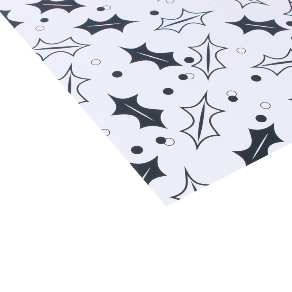 Luxury Wrapping Paper - Black And White Holly