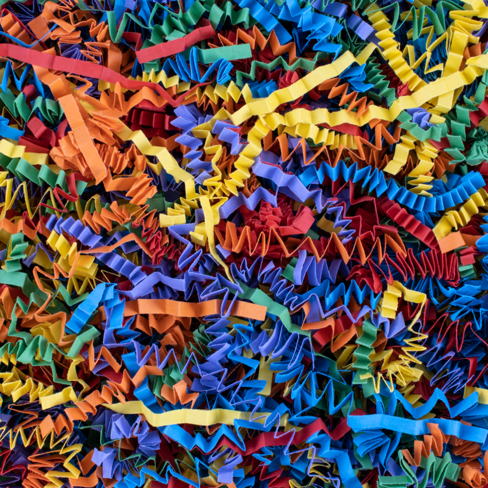 Rainbow Mix Shredded Zig Zag Paper - 1kg