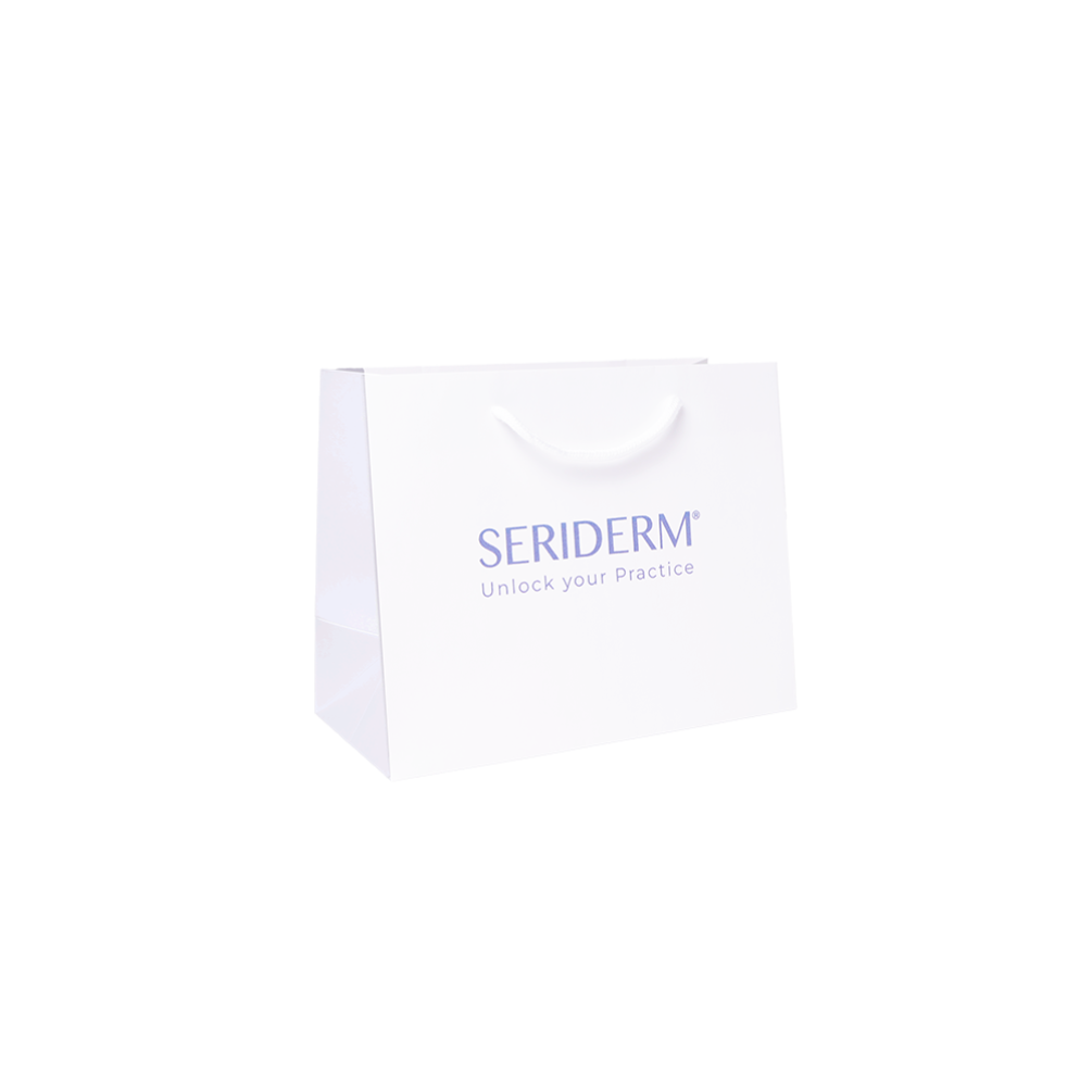 Digital Printed Small White Landscape Paper Gift Bag With Rope Handles