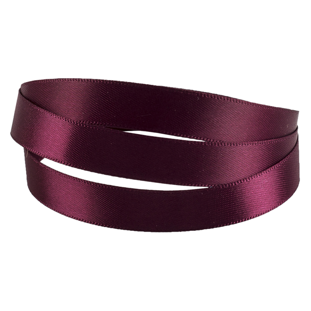 Claret Plum Double Faced Satin Ribbon 10mm