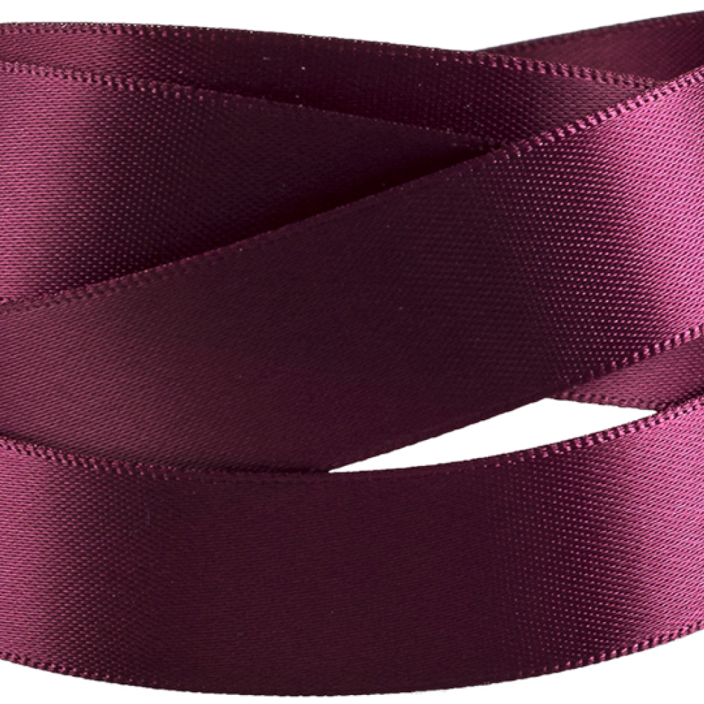 Claret Plum Double Faced Satin Ribbon 10 metres x 15mm