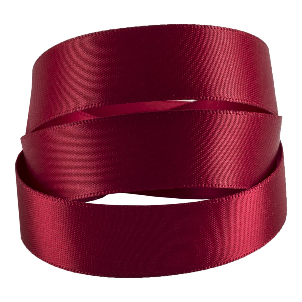 Cranberry Pink Recycled Double Sided Satin Ribbon 20 metres x 15mm